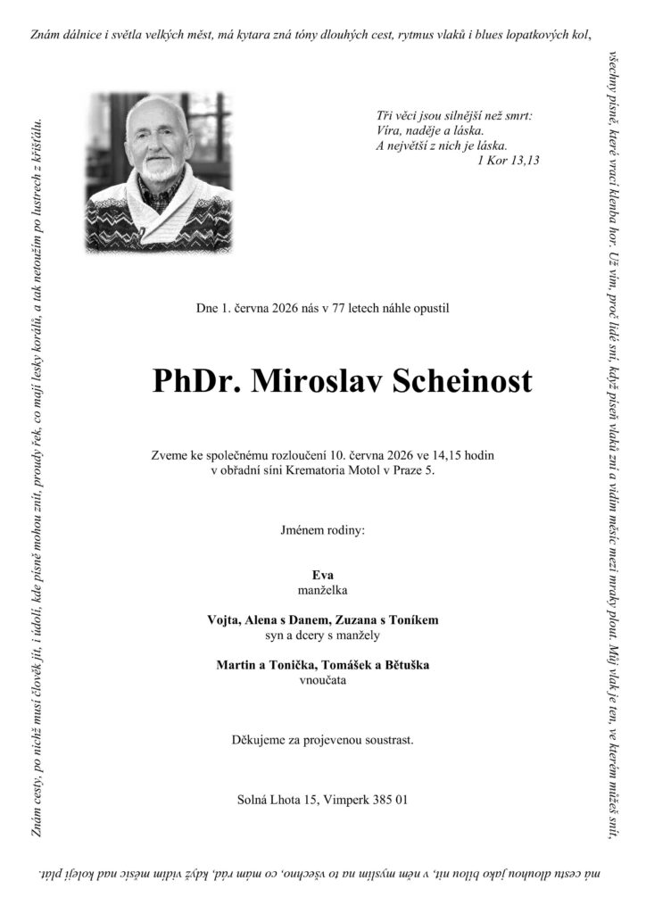 Poslední rozloučení s PhDr. Miroslavem Scheinostem